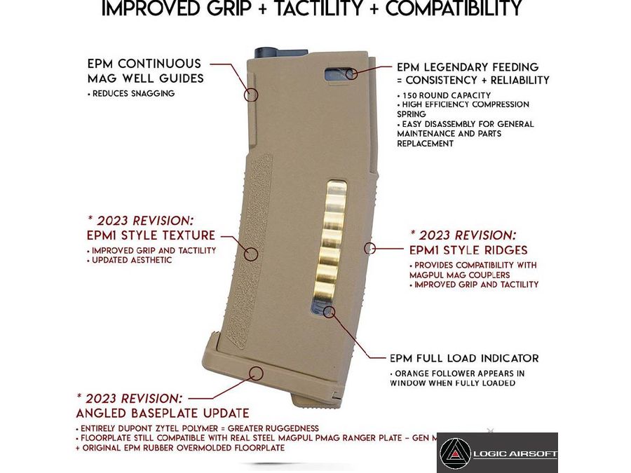 PTS Enhanced Polymer Mid-Cap Magazine for M4 Series Airsoft AEG Rifles