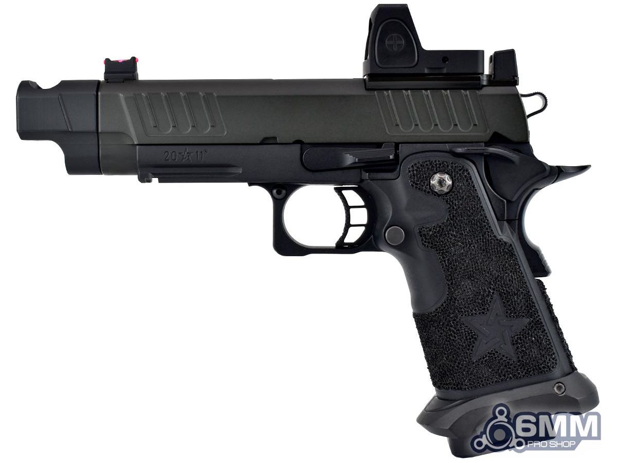 Staccato Licensed C2 COMP SOC 2011 Gas Blowback T8 Airsoft Pistol w/ Muzzle Compensator (Model: Green Gas / Gun Only) - Logic Airsoft
