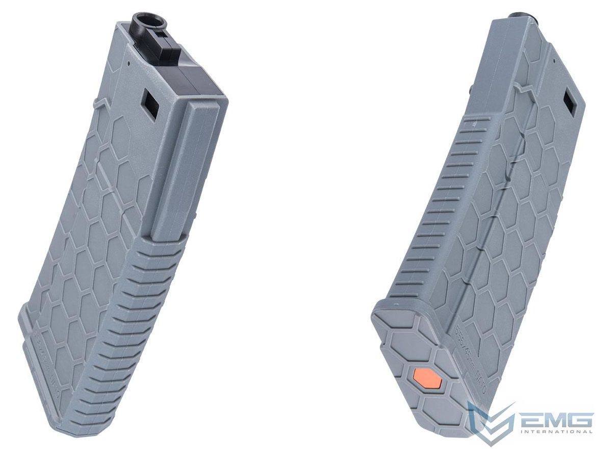 EMG Hexmag Licensed 230rd Polymer Mid-Cap Magazine for M4 / M16 Series Airsoft AEG (Color: Grey / Single Magazine) - Logic Airsoft