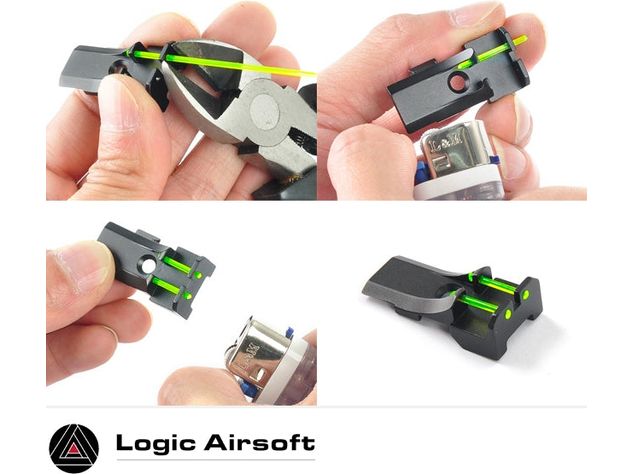 AIP Aluminum Front and Rear Sight (Fiber) for TM 4.3 - Logic Airsoft
