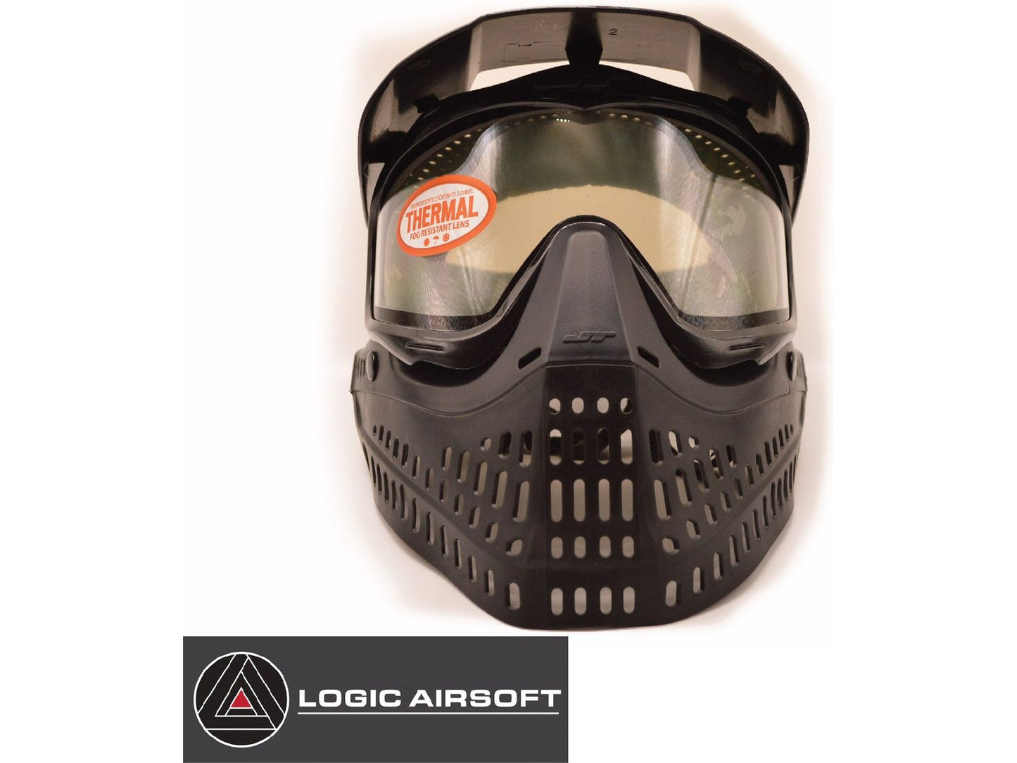 JT Paintball Proflex Thermal Full Seal Mask (Black / Clear) - Logic Airsoft