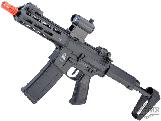 Matrix "Calico Jack" Polymer M4 Airsoft AEG Rifle w/ M-LOK Handguard & MOSFET (Model: PDW / Polymer Handguard / Tanker Stock / Black)