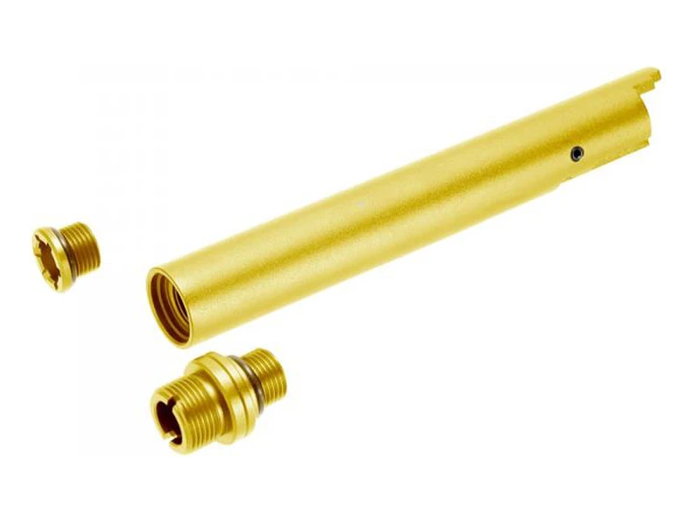 Nine Ball "2 Way" Non-Recoiling Outer Barrel for Tokyo Marui Hi-Capa 5.1 (Gold) - Logic Airsoft