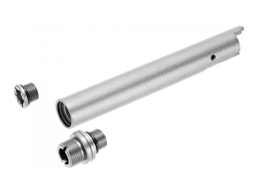 Nine Ball "2 Way" Non-Recoiling Outer Barrel for Tokyo Marui Hi-Capa 5.1 (Silver) - Logic Airsoft