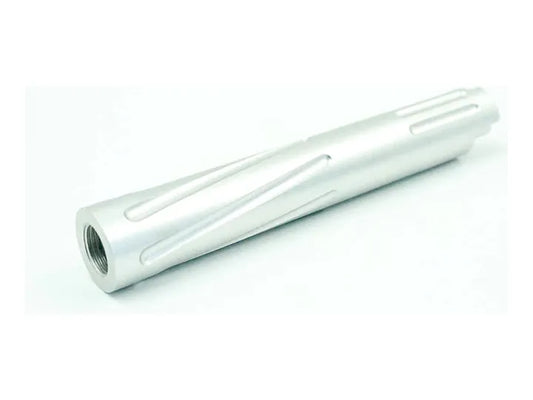 Unisoft Threaded Twisted Outer Barrel Solid for Hi-Capa 4.3 (Silver) - Logic Airsoft