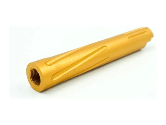 Unisoft Threaded Twisted Outer Barrel Solid for Hi-Capa 4.3 (Gold) - Logic Airsoft