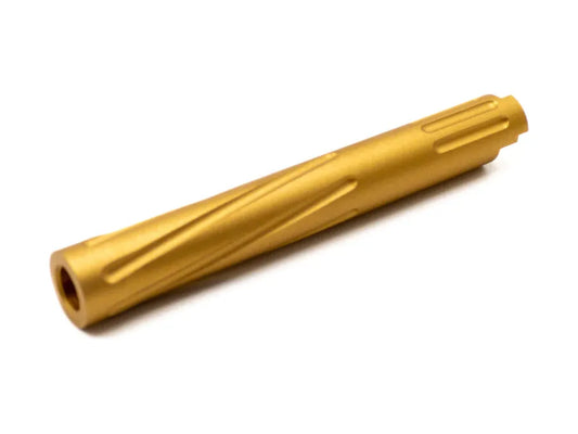 Unisoft Threaded Twisted Outer Barrel Solid for Hi-Capa 5.1 (Gold) - Logic Airsoft